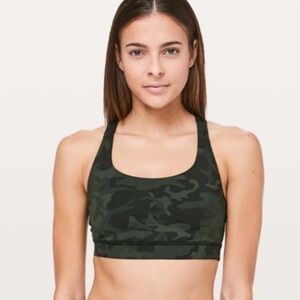 Lululemon Green Camo Sports Bra